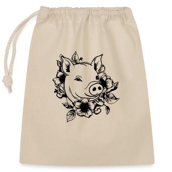 Truie cochonne - Sac cadeau en coton avec cordon (25 x 30 cm) - nature - Devant
