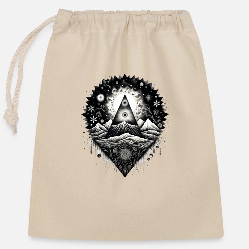 Maya4 - Sac cadeau en coton avec cordon (25 x 30 cm) - nature