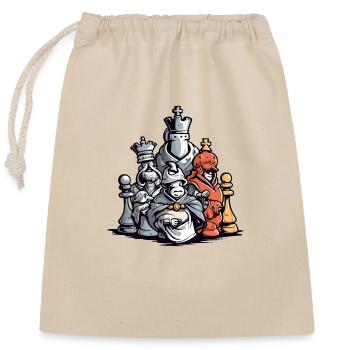 The Chess Shock Team - Closable cotton gift bag (25x30cm) - nature - Front