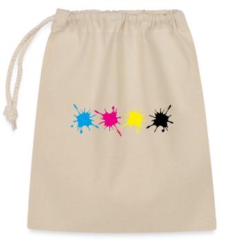 Splashes of paint - Closable cotton gift bag (25x30cm) - nature - Front