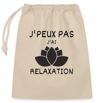 J'peux pas j'ai relaxation - Sac cadeau en coton avec cordon (25 x 30 cm) - nature - Devant