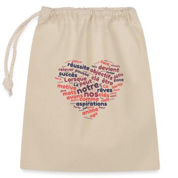 Nuage de mot motivation - Sac cadeau en coton avec cordon (25 x 30 cm) - nature - Devant