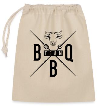 grill bbq team - Verschließbarer Geschenkbeutel aus Baumwolle (25x30cm) - Natur - Vorne