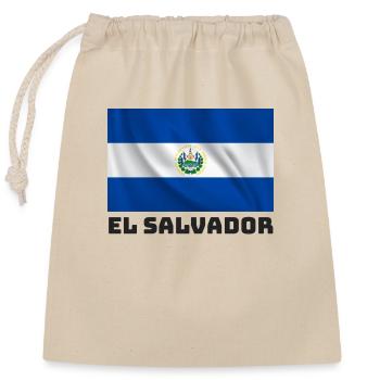 El Salvador flag - Closable cotton gift bag (25x30cm) - nature - Front