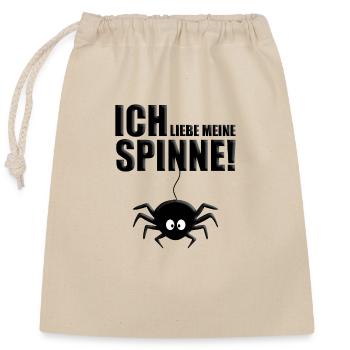 SPINNE - SPINNEN - LIEBE - TIER - TIERISCH - Verschließbarer Geschenkbeutel aus Baumwolle (25x30cm) - Natur - Vorne