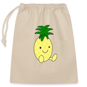Ananas sucré - Sac cadeau en coton avec cordon (25 x 30 cm) - nature - Devant