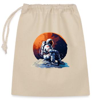 Astronaute échoué - Sac cadeau en coton avec cordon (25 x 30 cm) - nature - Devant