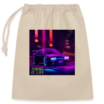 Tuning Cars - Verschließbarer Geschenkbeutel aus Baumwolle (25x30cm) - Natur - Vorne