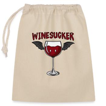 Wein Vampir Halloween Getränk Biss - Verschließbarer Geschenkbeutel aus Baumwolle (25x30cm) - Natur - Vorne