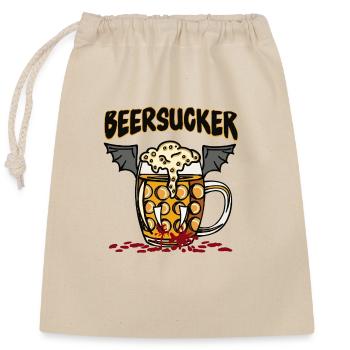 Beer Halloween Costume - Closable cotton gift bag (25x30cm) - nature - Front