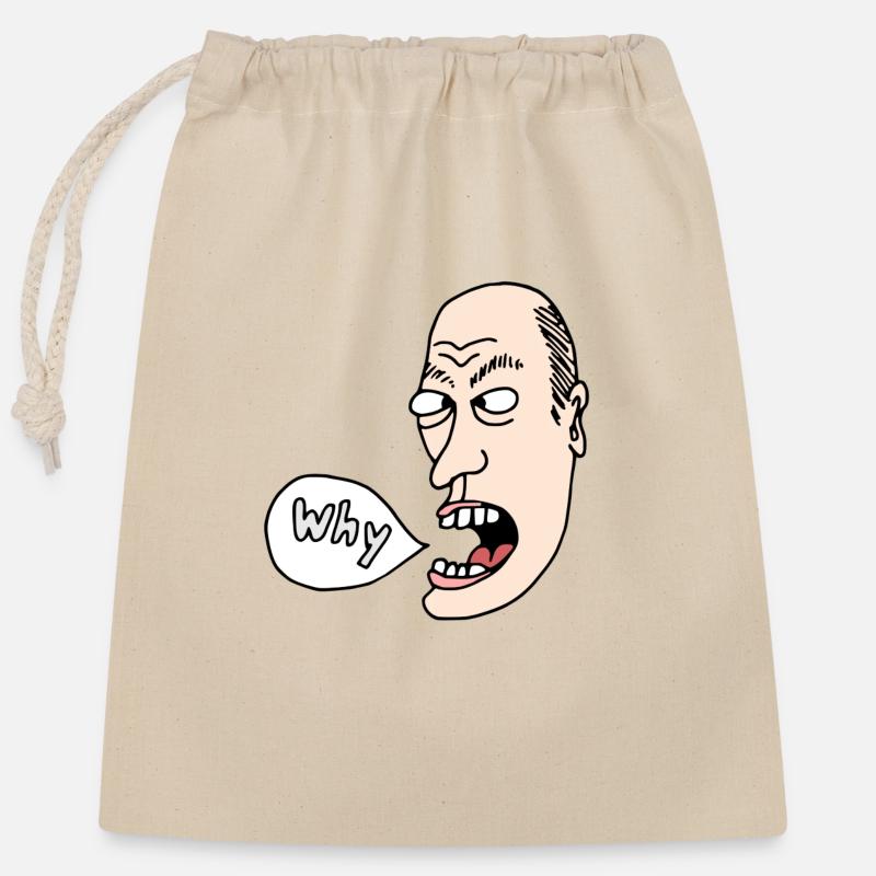 Why - Verschließbarer Geschenkbeutel aus Baumwolle (25x30cm) - Natur