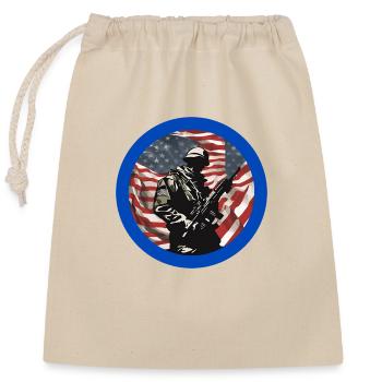 Veterans,veteran,armistice,us army,navy, - Closable cotton gift bag (25x30cm) - nature - Front