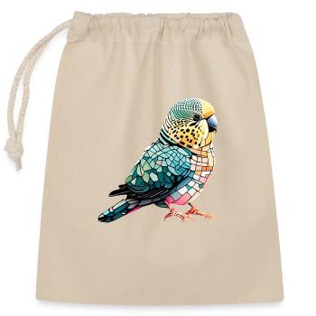 Perruche Propriétaire Oiseau Calopsitte - Sac cadeau en coton avec cordon (25 x 30 cm) - nature - Devant