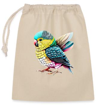 Perruche Oiseau Calopsitte Propriétaire d’oiseau - Sac cadeau en coton avec cordon (25 x 30 cm) - nature - Devant