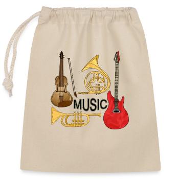 Instruments de musique - Sac cadeau en coton avec cordon (25 x 30 cm) - nature - Devant