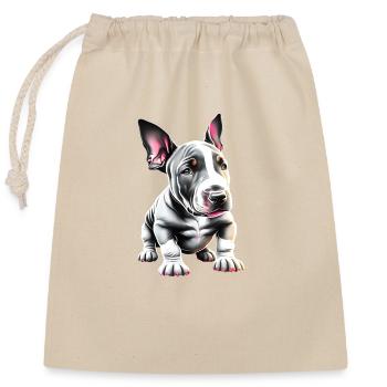 Bullterrier Hund Hunde Bulldogge Hundebesitzer - Verschließbarer Geschenkbeutel aus Baumwolle (25x30cm) - Natur - Vorne