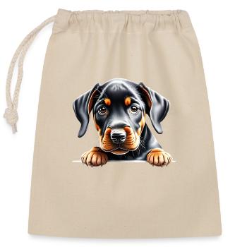 Dachshund Hund Dackelwelpe Hundehalter Hunde - Verschließbarer Geschenkbeutel aus Baumwolle (25x30cm) - Natur - Vorne