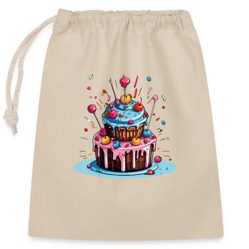 Torte Kuchen Backen Bäckerin Backkönigin Backfee - Verschließbarer Geschenkbeutel aus Baumwolle (25x30cm) - Natur - Vorne