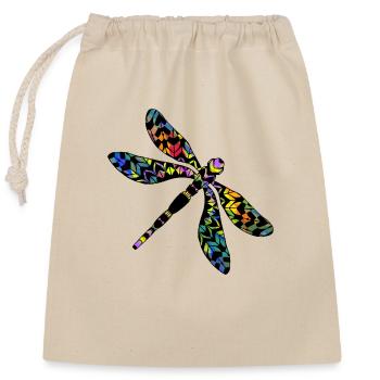 Libellule - Sac cadeau en coton avec cordon (25 x 30 cm) - nature - Devant