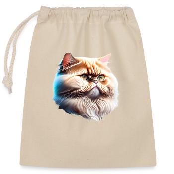 Persian Cat, Tomcat, Domestic Cat, Cat, Cat Owner - Closable cotton gift bag (25x30cm) - nature - Front