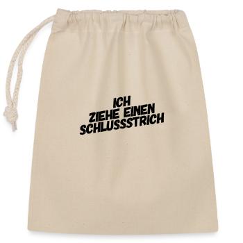 ich ziehe einen Schlussstrich - Verschließbarer Geschenkbeutel aus Baumwolle (25x30cm) - Natur - Vorne