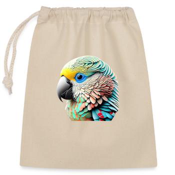 Perruche Bird Propriétaire d’oiseau Calopsitte - Sac cadeau en coton avec cordon (25 x 30 cm) - nature - Devant