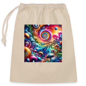 Art psychédélique - Sac cadeau en coton avec cordon (25 x 30 cm) - nature - Devant