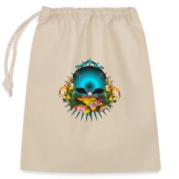 Mysterious alien - Closable cotton gift bag (25x30cm) - nature - Front