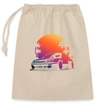 beautiful car sun setting in the background - Closable cotton gift bag (25x30cm) - nature - Front