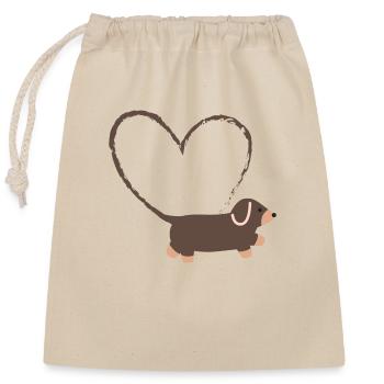 Four-legged love - Closable cotton gift bag (25x30cm) - nature - Front