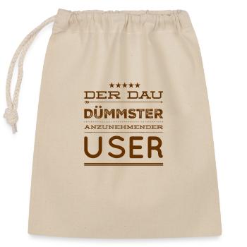 dümmster User - Verschließbarer Geschenkbeutel aus Baumwolle (25x30cm) - Natur - Vorne