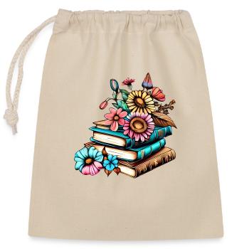 Reader Gift Book Book Lovers Reading Books - Closable cotton gift bag (25x30cm) - nature - Front