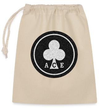 rond ACE Noir et Blanc vieilli mod - Sac cadeau en coton avec cordon (25 x 30 cm) - nature - Devant