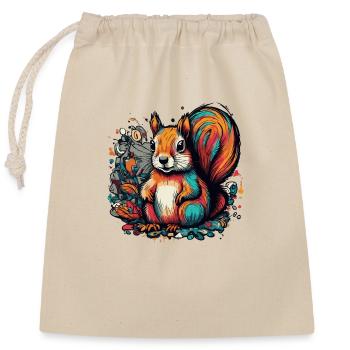 Écureuil - Sac cadeau en coton avec cordon (25 x 30 cm) - nature - Devant