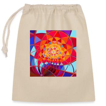 Blume - Verschließbarer Geschenkbeutel aus Baumwolle (25x30cm) - Natur - Vorne