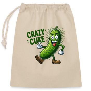 Crazy Veggies Hairy Cuke Thumbs Up - Verschließbarer Geschenkbeutel aus Baumwolle (25x30cm) - Natur - Vorne