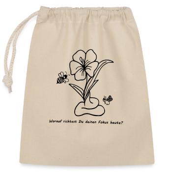 What are you focusing on today? - Closable cotton gift bag (25x30cm) - nature - Front