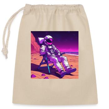 Astronaute sur Mars - Sac cadeau en coton avec cordon (25 x 30 cm) - nature - Devant