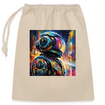 Astronaut - Closable cotton gift bag (25x30cm) - nature - Front