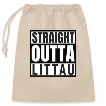 Straight Outta Littau - Verschließbarer Geschenkbeutel aus Baumwolle (25x30cm) - Natur - Vorne