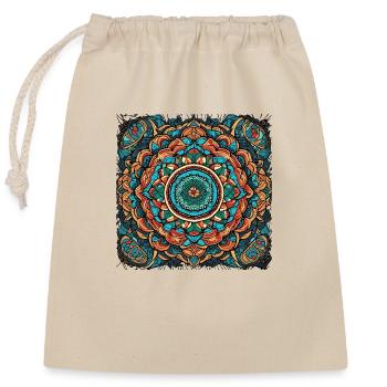 Colorful street art mandala - Closable cotton gift bag (25x30cm) - nature - Front