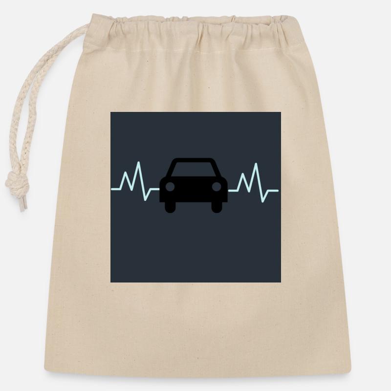 auto - Verschließbarer Geschenkbeutel aus Baumwolle (25x30cm) - Natur