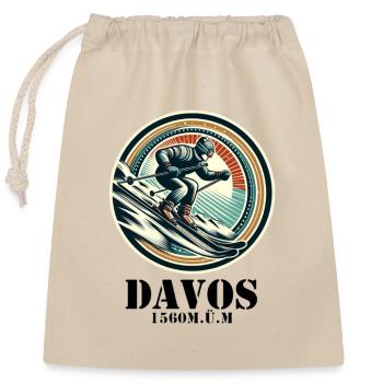 Davos - Closable cotton gift bag (25x30cm) - nature - Front