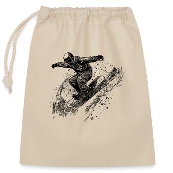 Tiefschnee Snowboard Move Ride Jump Style - Verschließbarer Geschenkbeutel aus Baumwolle (25x30cm) - Natur - Vorne