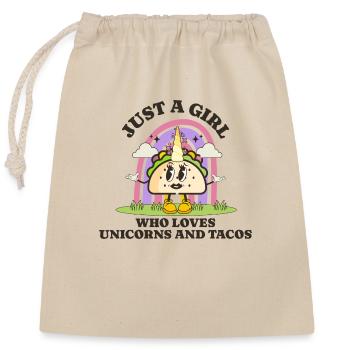 Taco - Verschließbarer Geschenkbeutel aus Baumwolle (25x30cm) - Natur - Vorne