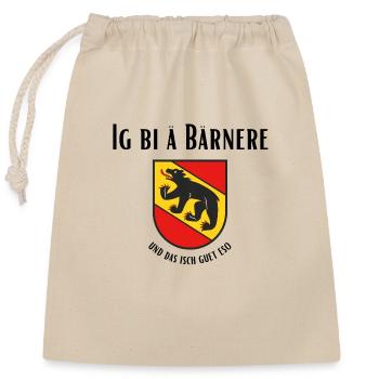 Ig bi ä Bärnere - Verschließbarer Geschenkbeutel aus Baumwolle (25x30cm) - Natur - Vorne
