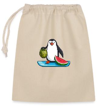 Surf 'n' Slice - Closable cotton gift bag (25x30cm) - nature - Front