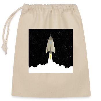 Raketenstart - Verschließbarer Geschenkbeutel aus Baumwolle (25x30cm) - Natur - Vorne