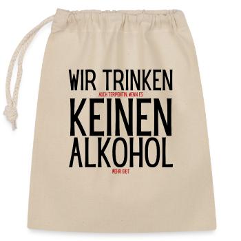 Sans alcool? Regardez à deux fois ! - Sac cadeau en coton avec cordon (25 x 30 cm) - nature - Devant