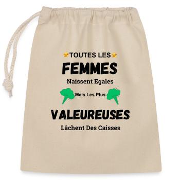 Funny Gift Chick Drop Crates - Closable cotton gift bag (25x30cm) - nature - Front